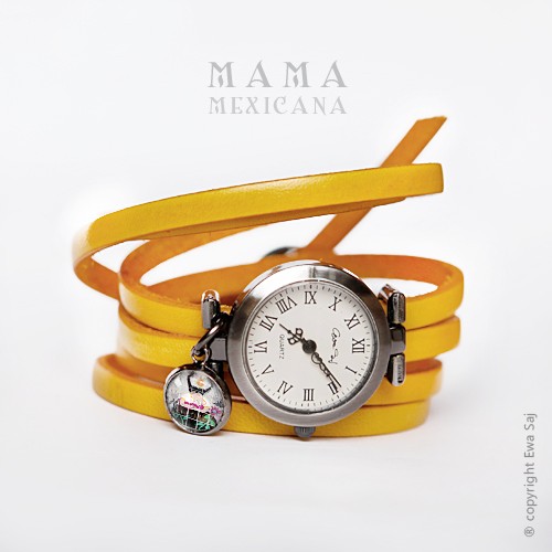 Mama Mexicana - bransoletka zegarek żółta Ewa Saj Fotografie