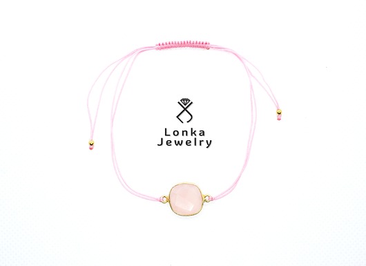 Bransoletka z różowym kryształem górskim Lonka Jewelry