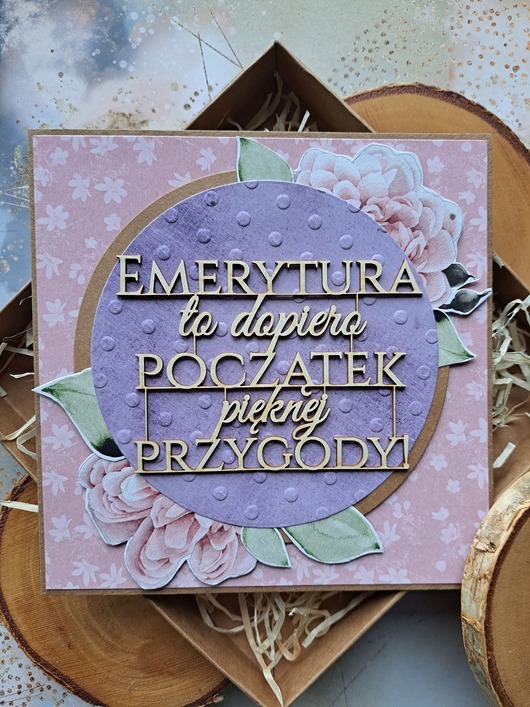 kartki scrapbooking Kartka z okazji przejścia na emeryturę (pudełko)