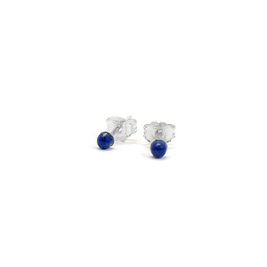 kolczyki srebrne Kolczyki sztyfty lapis lazuli 3mm  srebro 925