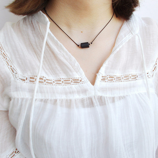 chokery Turmalin czarny choker