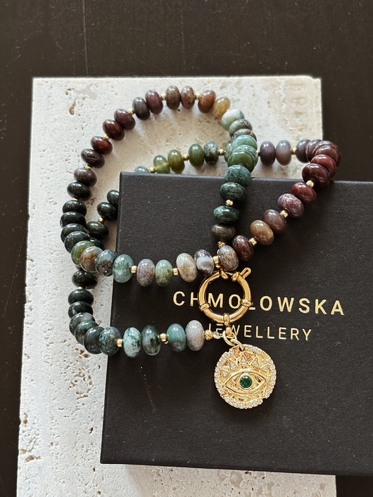 naszyjniki - inne Naszyjnik Agat Indyjski Oko Proroka