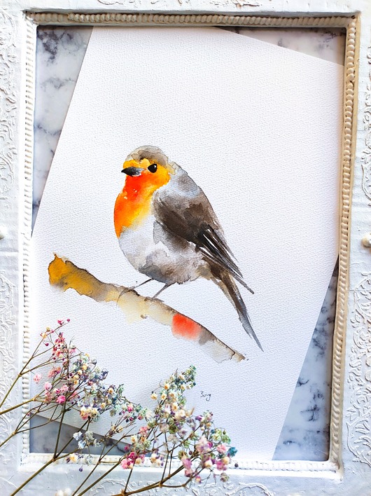 obrazy Akwarela rudzik