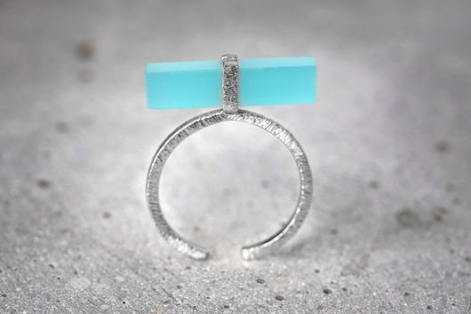 925 Srebrny pierścionek "Aqua Chalcedon" MadamLili