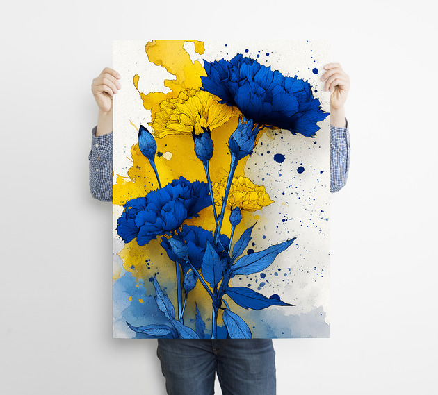 plakaty Niebieskie goździki - grafika na plakacie