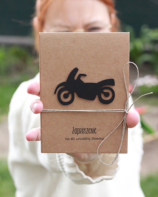 kartki scrapbooking Easy Rider. Zaproszenia z motorem