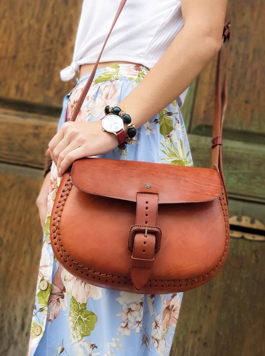 torby na ramię Torebka skórzana ręcznie robiona góralska Elena na ramię skóra