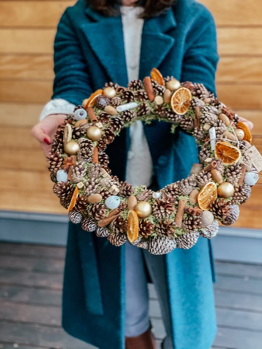 Wianek Świąteczny z szyszkami 100% handmade To Te Kwiaty