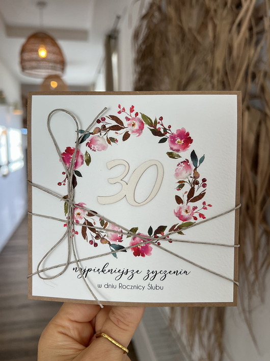 kartki scrapbooking Wyjątkowa kartka ręcznie robiona z okazji 30 rocznicy ślubu
