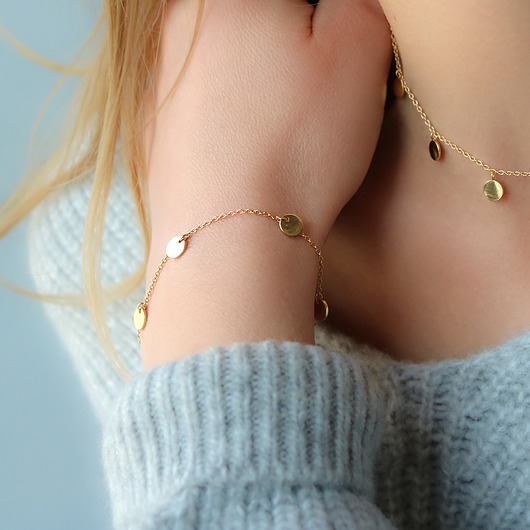  Bransoletka z blaszkami - srebro 925 pozłacane Coccola JEWELLERY