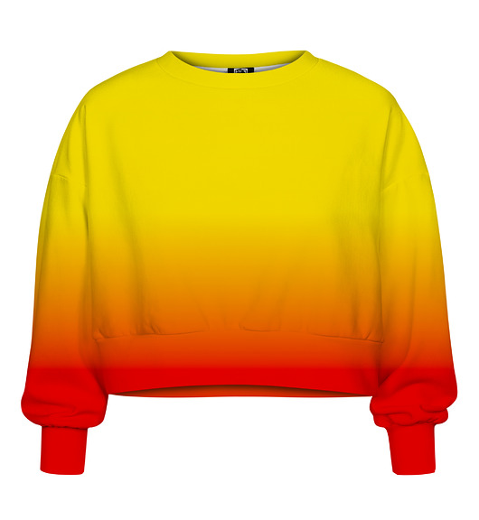 bluza bez kaptura damska DR.CROW Bluza Krótka CROP Ombre Yellow Red
