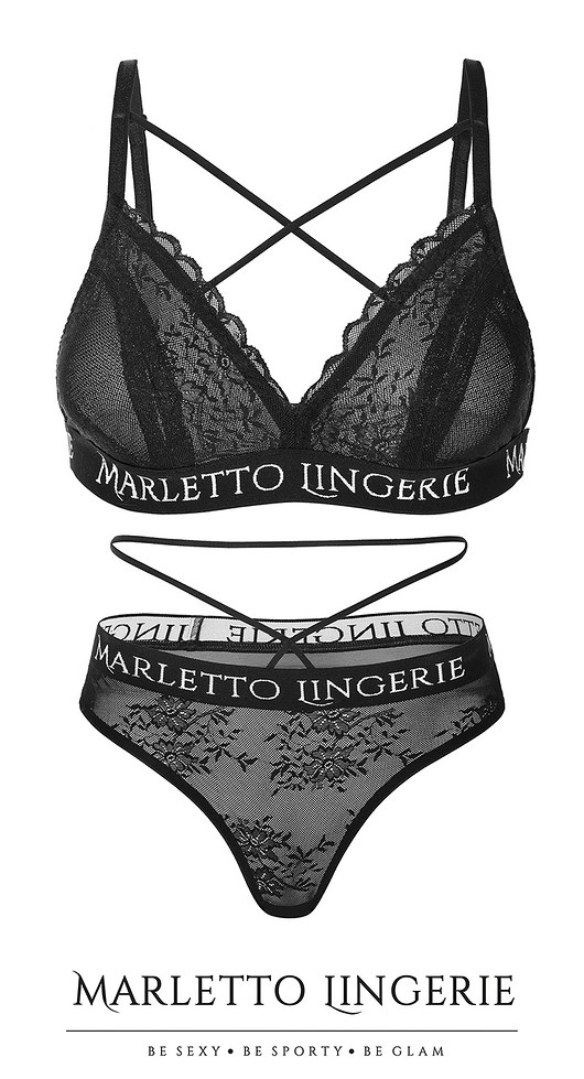 Komplet: Stanik z paskami Bella Bra + majtki Marletto lingerie