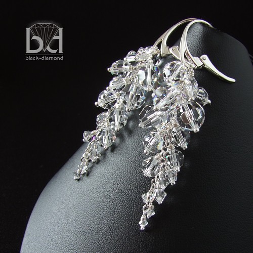 Ekskluzywne Gronka kryształ Swarovski   (6,7 cm) Black Diamond