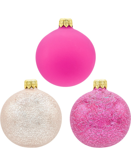 ozdoby choinkowe Bombki okrągłe zestaw różowo-złoty