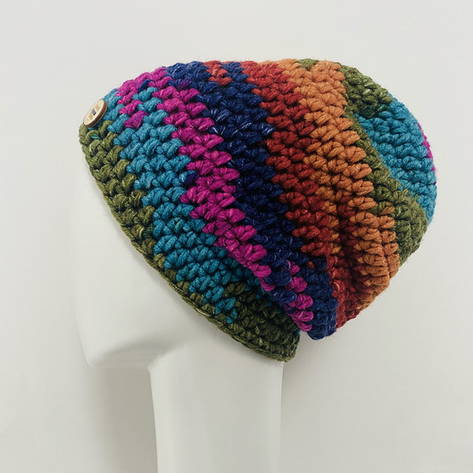 czapki damskie Kolorowa gruba czapka smerf ręcznie robiona