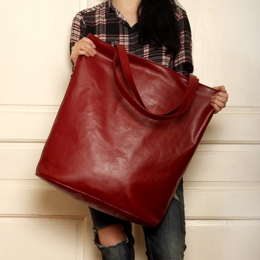Mega Shopper bag bordowy hairoo
