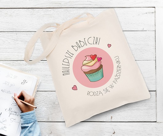 Torba z nadrukiem -babeczka październik (220g) AllbagAllprints