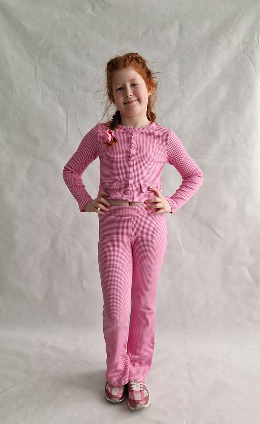 dziewczynka - inne Różowy komplecik: kardigan i legginsy