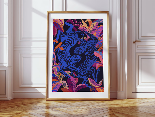 grafiki i ilustracje Grafika SECRET GARDENS V, grafika z tygrysami KOLOR