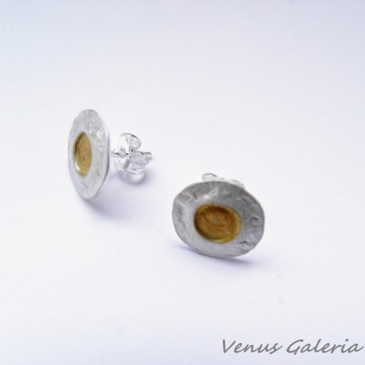 Kolczyki srebrne- Biały Jowisz mini II VENUS GALERIA