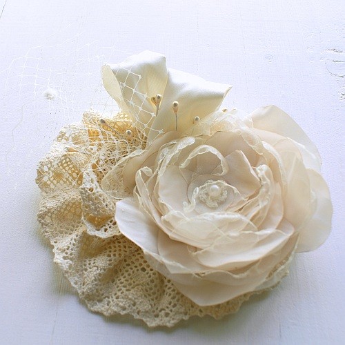 COTTON CREAM fascynator FloraArt