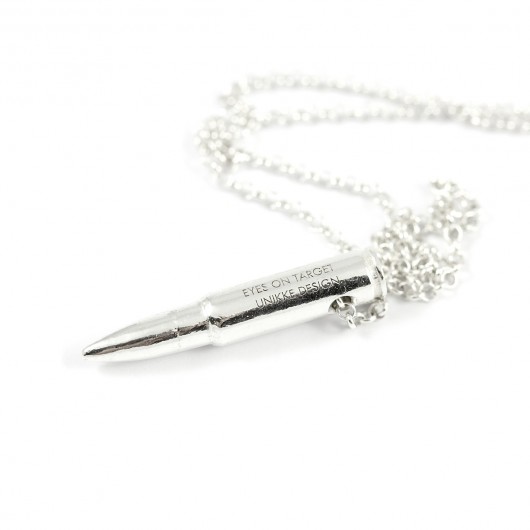 Eyes On Target - mini bullet necklace (silver 1) Unikke Design