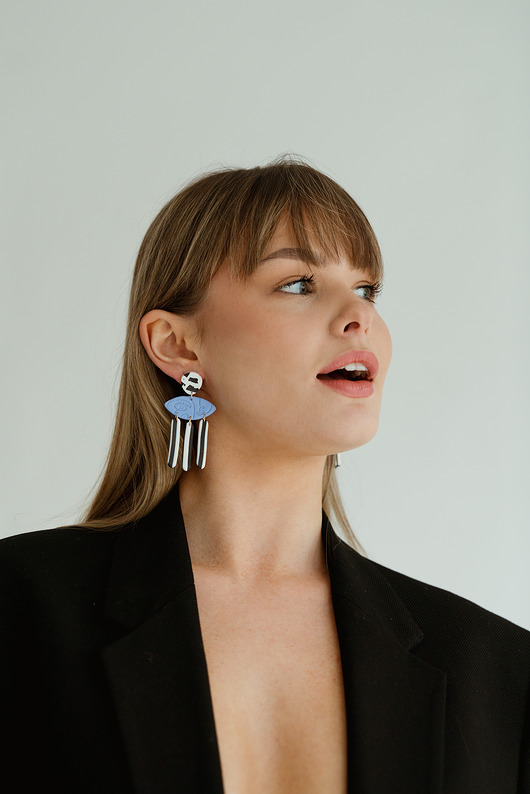 kolczyki z masy plastycznej Kolczyki w abstrakcyjne wzory