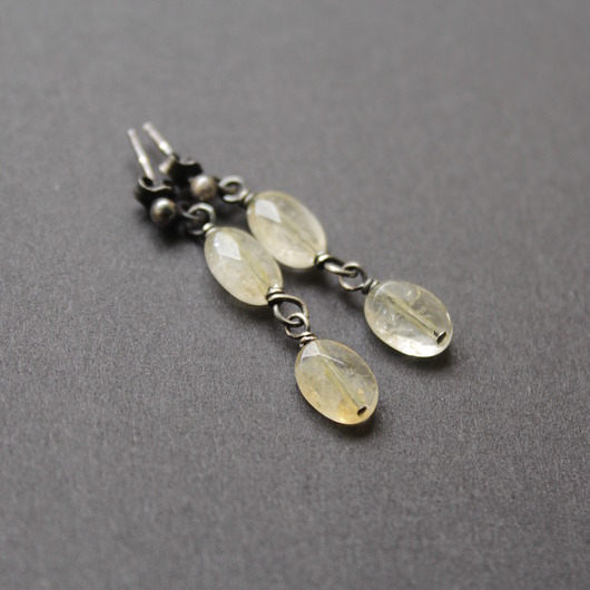 kolczyki z kamieniami Kolczyki z Cytrynem