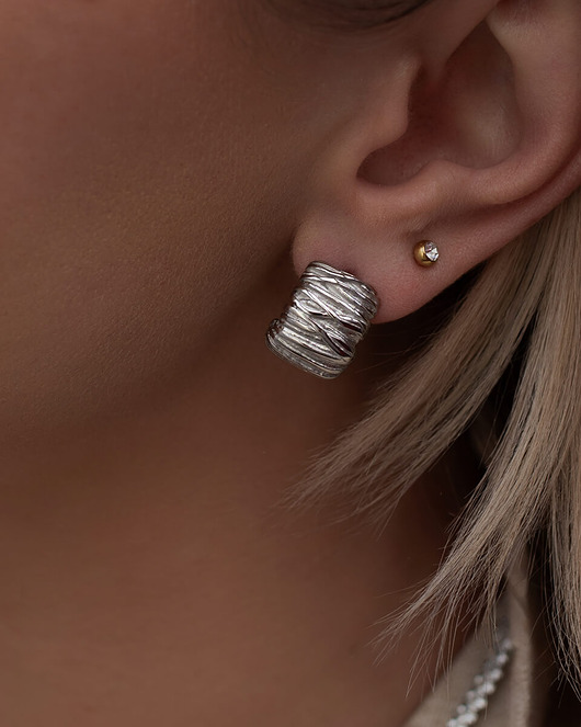 kolczyki pozłacane Srebrne modne kolczyki