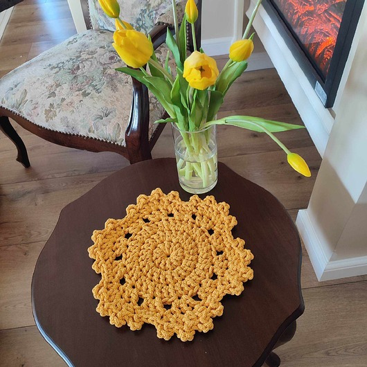 podkładki do kuchni Podkładka szydełkowa ze sznurka 32cm