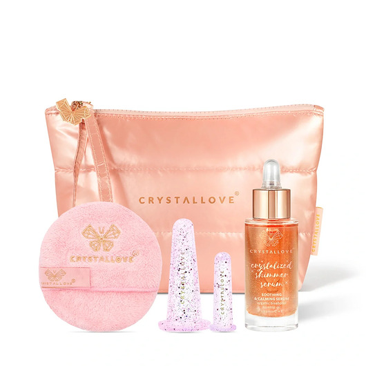 do twarzy - inne Miss CRYSTALLOVE Set Pink - bańki do twarzy + serum z kwarcem + wacik + kosme