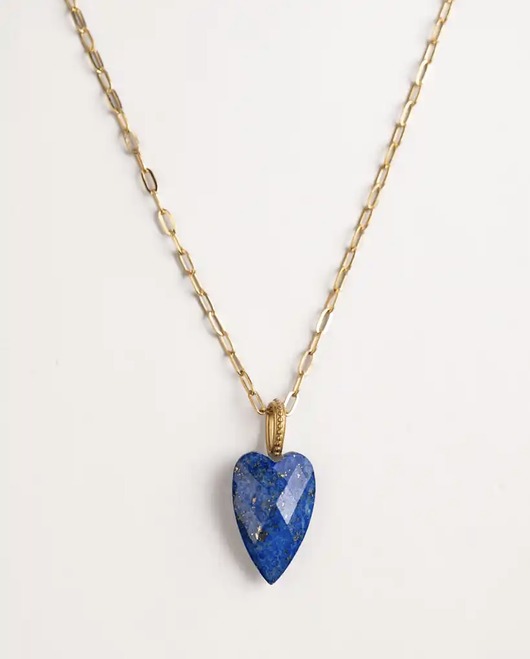 wisiory Naszyjnik Serce na łańcuszku Lapis Lazuli