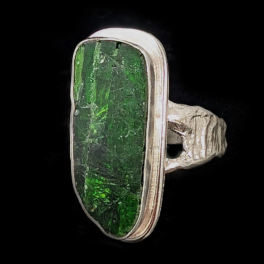 pierścionki srebrne Chromodiopsyd