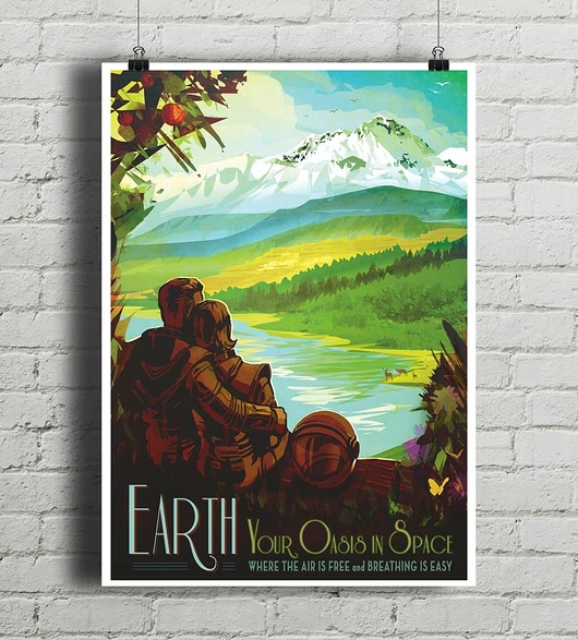 Earth - vintage plakat 50x70 cm minimalmill