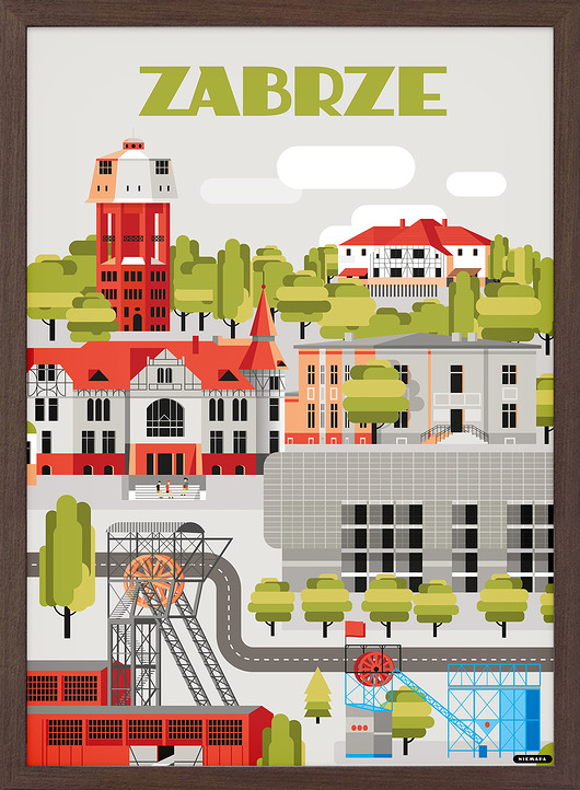 Plakat Zabrze, 50x70 NIEMAPA