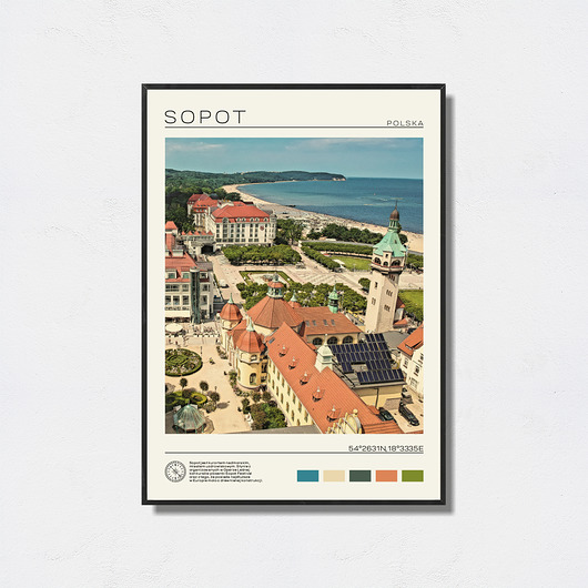 plakaty Sopot plakat w stylu retro