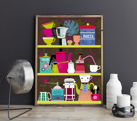 plakaty Kuchenne półki - plakat - art giclee