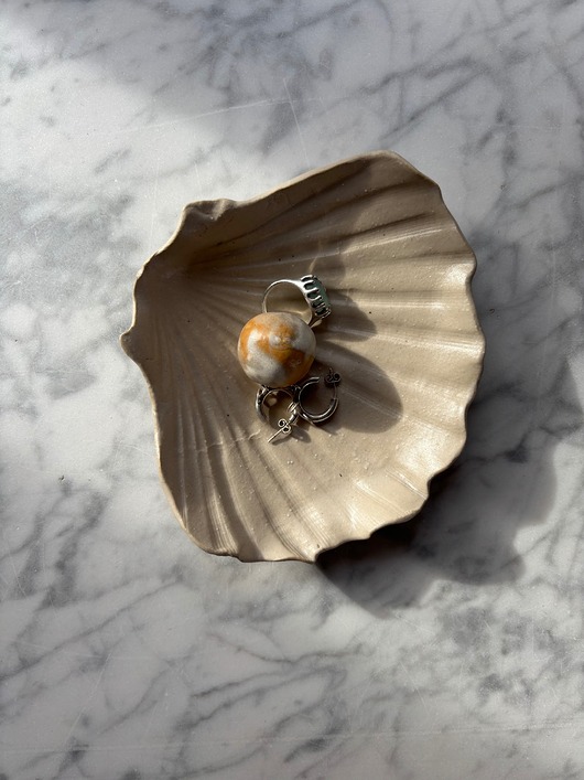 pojemniki na biżuterię Handmade Muszelka na Biżuterię Palo Santo Ceramiczna Beżowa