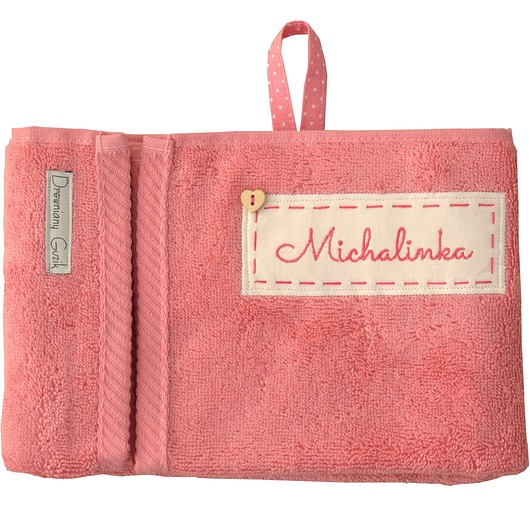 przewijaki i ręczniki dla dzieci Ręcznik różowy do przedszkola z imieniem 500g