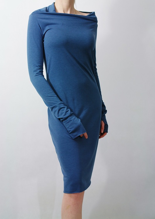 Blue dress z otworem 36/S ART INDYWIDUALITY