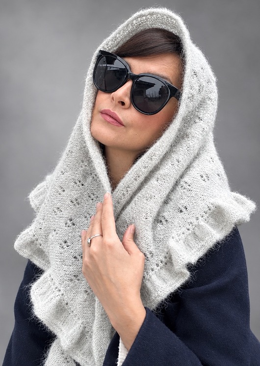 szale damskie Chusta Helena jasna szarość