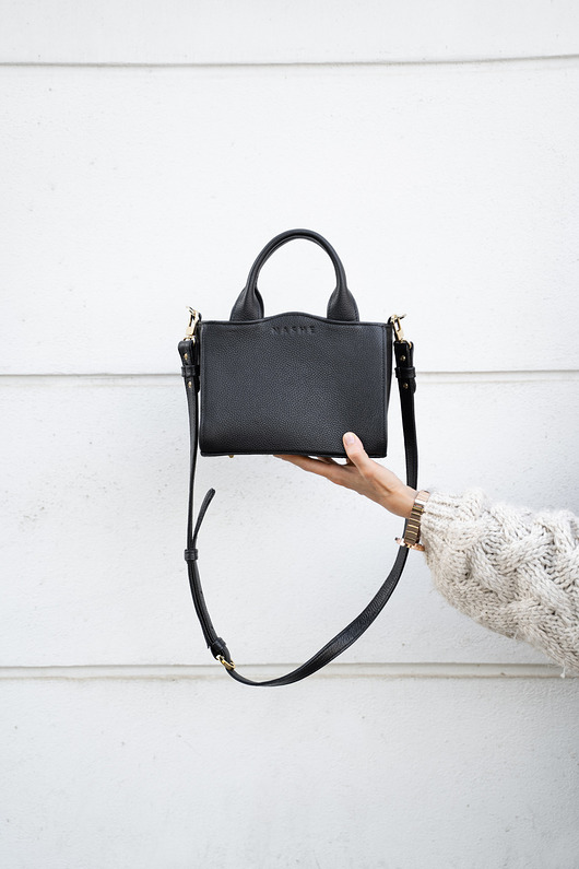torby na ramię Czarna torebka skórzana - Glam Bag