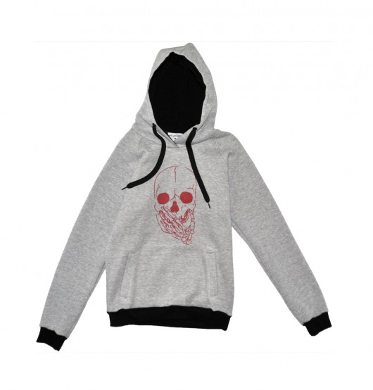 Skull hoodie light mint-and-pepper
