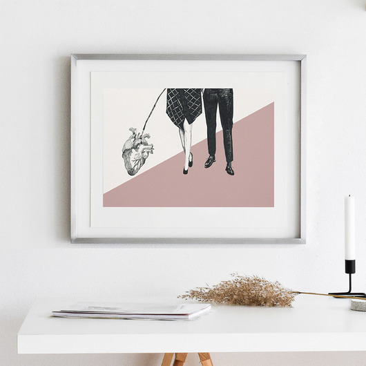 grafiki i ilustracje Spacer miłosny. Ilustracja tuszem.