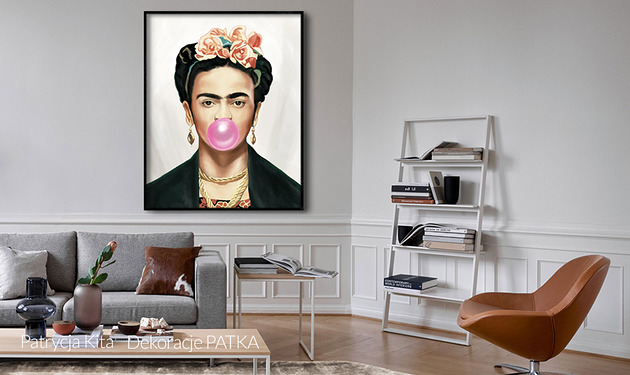 obrazy Frida with buuble gum  - dekoracja ścienna