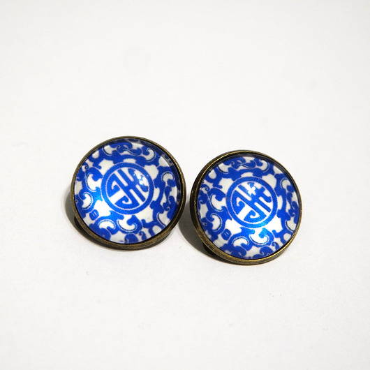 klipsy Klipsy - Kafelki, ornamenty - duże, brąz