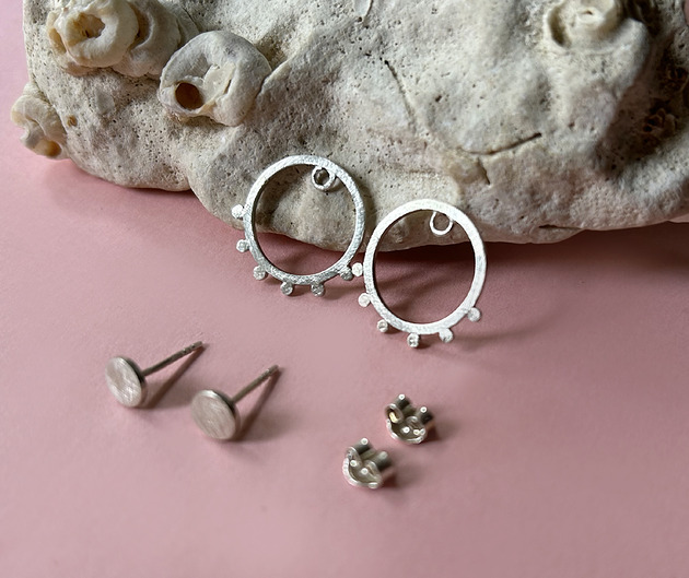 kolczyki pozłacane Kolczyki DOTS, srebro 925