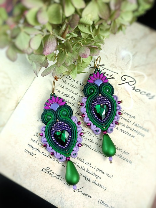 kolczyki soutache Kolczyki sutasz Tajemniczy Ogród