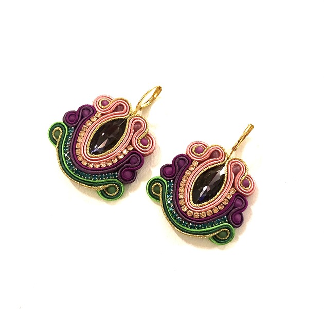 kolczyki soutache Sutaszowe kolczyki DJERBA