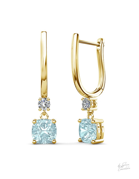 kolczyki srebrne Srebrne Kolczyki z Naturalnym Kamieniem Topaz 1,25 karata Sky Blue II